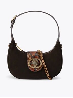 Kurt Geiger Chelsea Hobo Brown Suede Shoulder Bag NWT